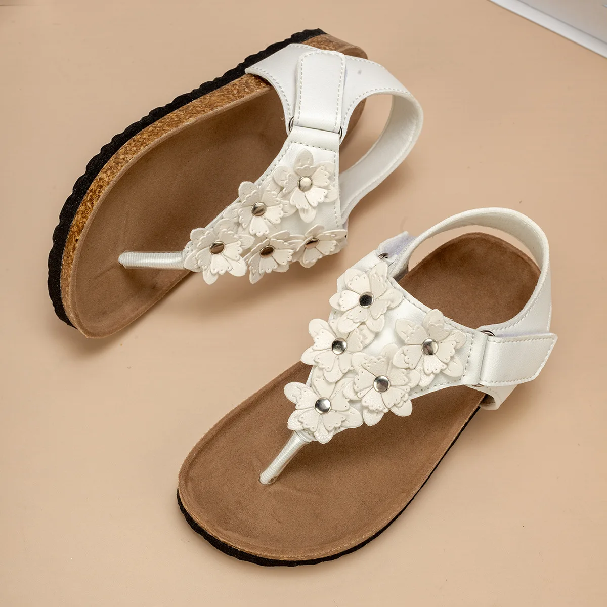 Girl Slippers 2026 Soft Elegant Summer Sweet Floral Beach Shoes Princess Classic Flip Flops Sandals Open-toe Children's Footwear