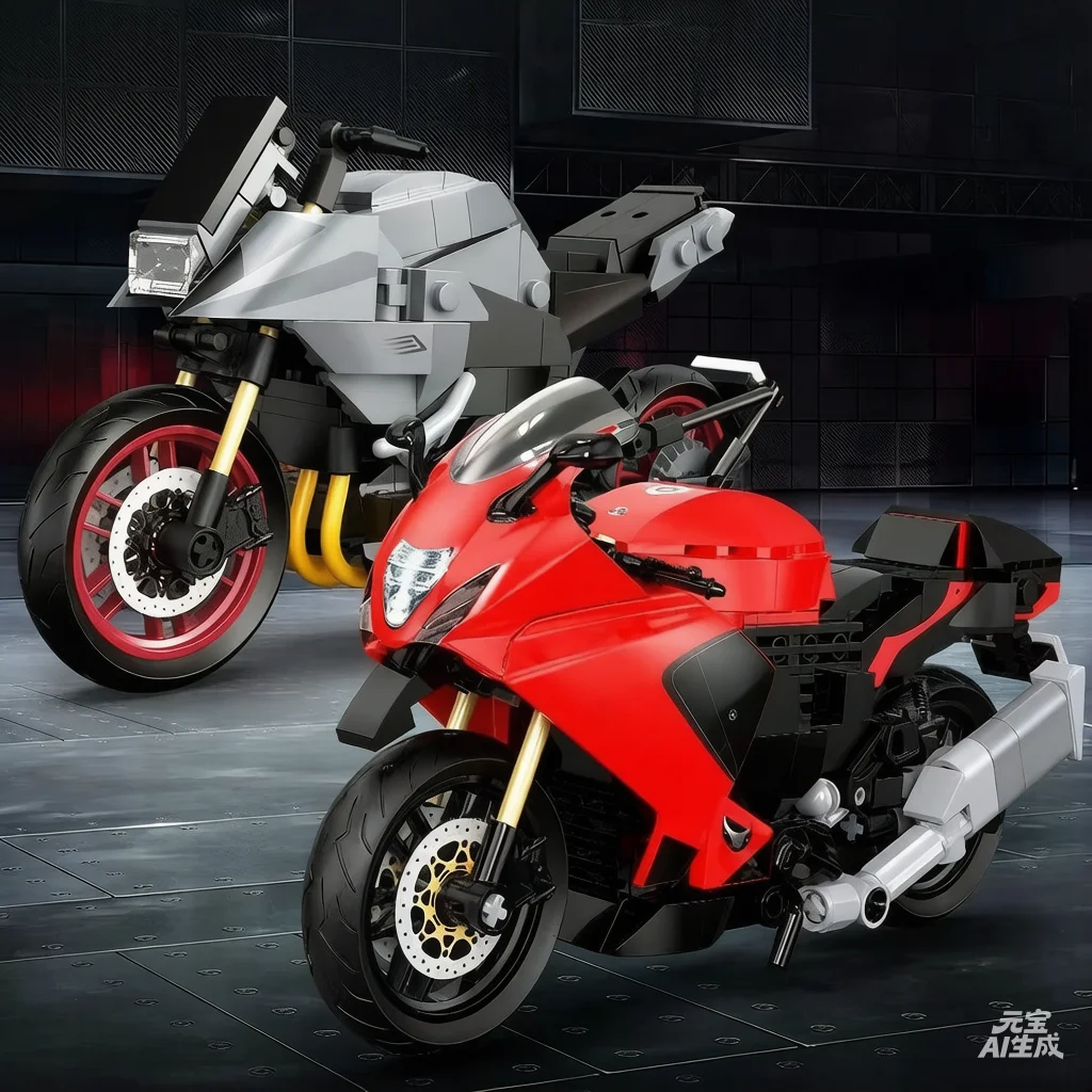 1:12 Maßstab Japanisches Motorrad-Modell GSX1300R Hayabusa Katanas Bausteine Spielzeug-Sammlung für Jungen Geschenke – Detail 6