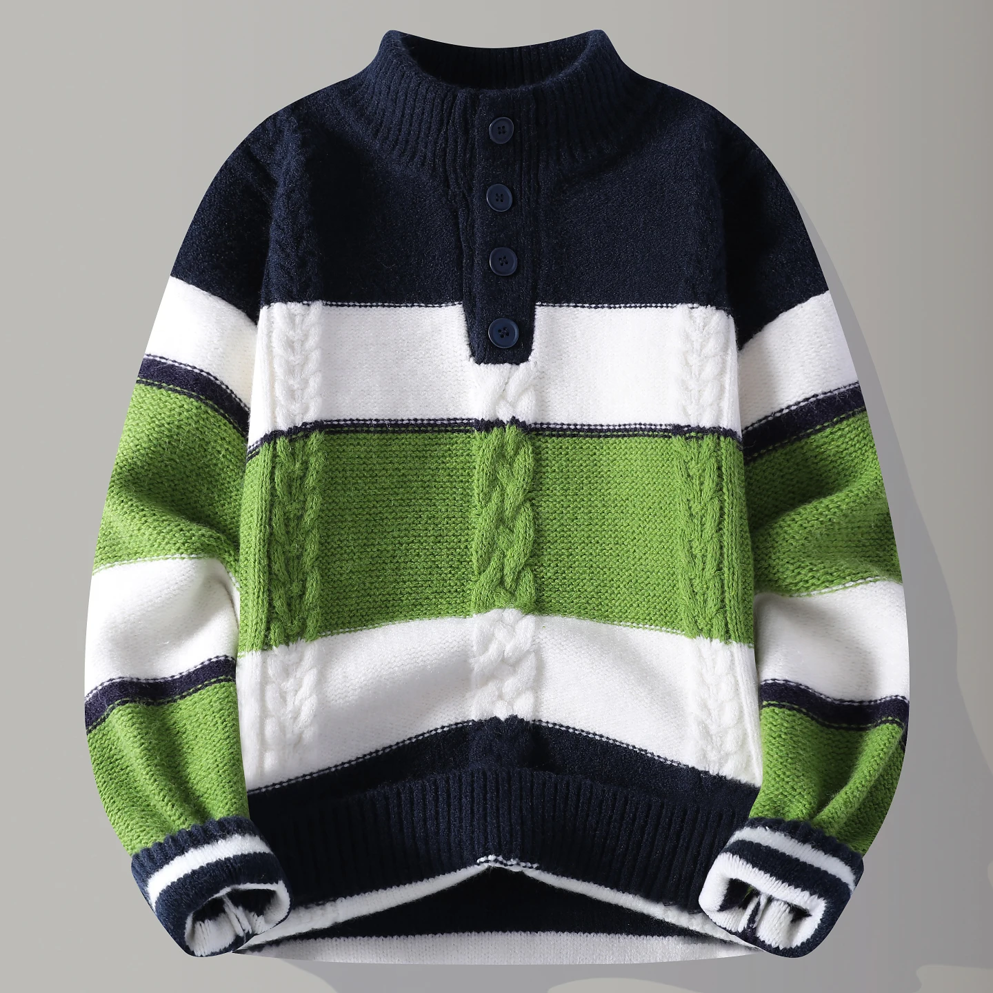 

Casual Knitted f High Ne Men's Sweater Autumn Winter New Sle Teenage Boy's Long Sve Polyester Fiber Ciwalk Top