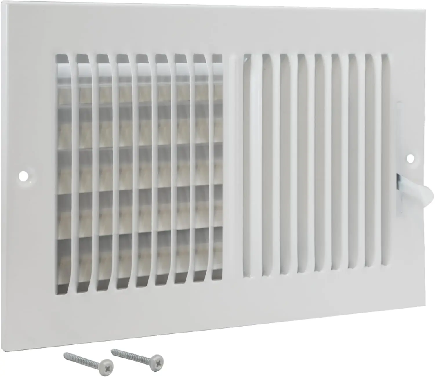 10x6 Inch Two-Way Air Vent Cover for Wall/Ceiling, Adjustable HVAC Register, White