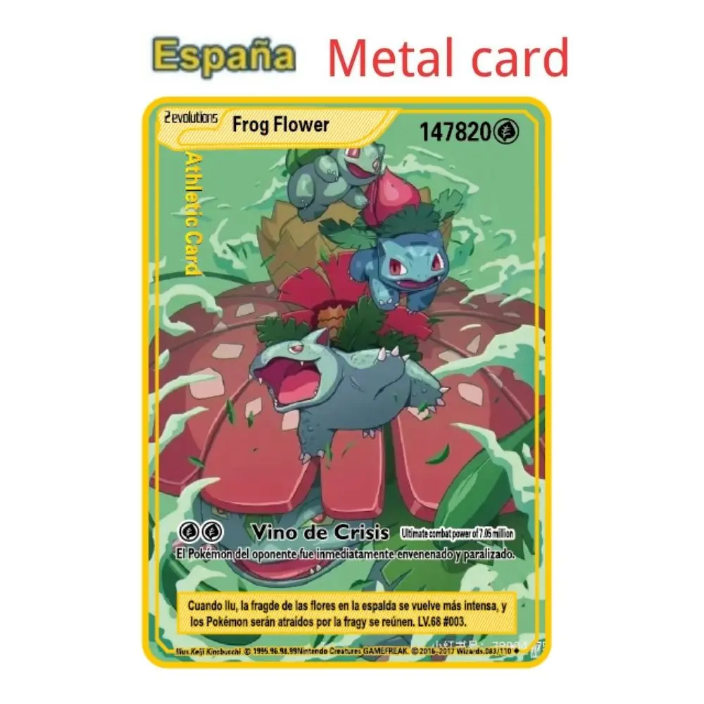 Spanish Metal Pok é mon Card, Iron Card, Mewtwo, Pikachu, GX, Charizard, VMAX, 2024 Novelty