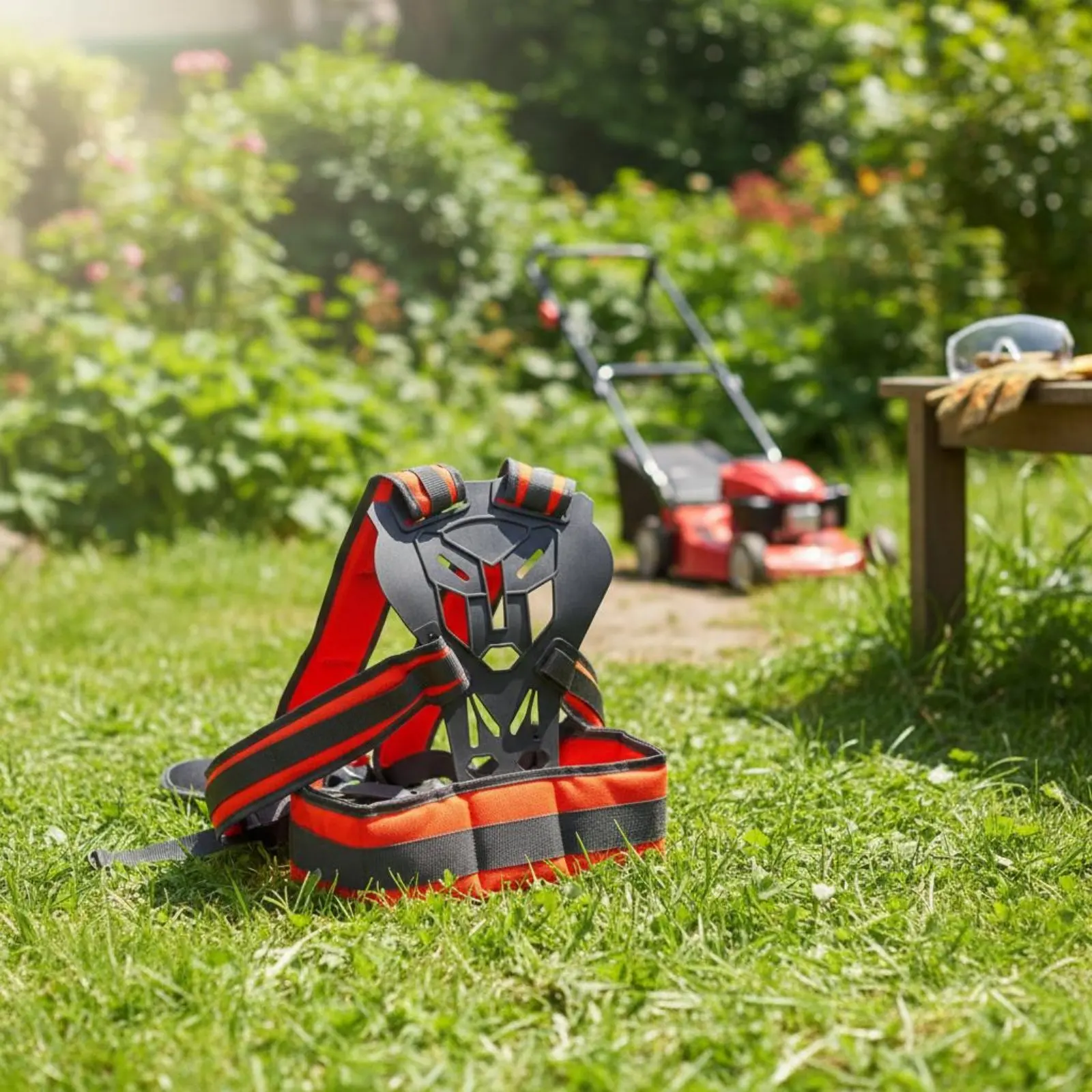 

Brush Cutter Harness Adjustable Grass Cutter Harness Trimmer Strap Padded Garden Tool Accessory Universal for Yard Work