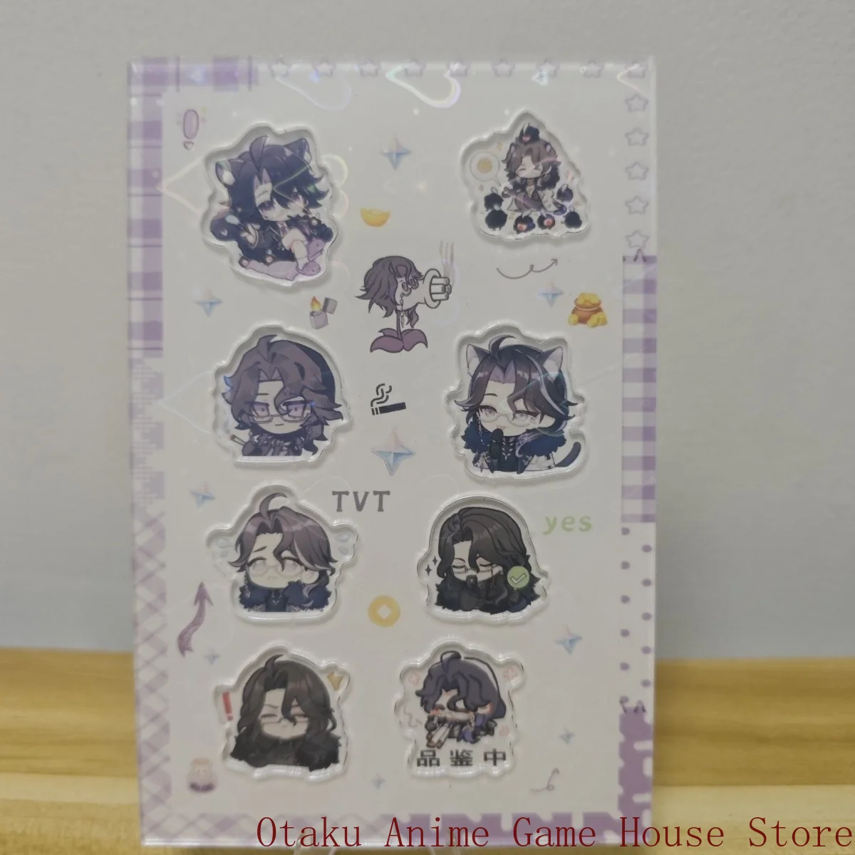 Genshin Impact Pantalone Il Dottore Acrylic Sticker Ipad Laptop Diy Materials Cartoon Sticker Anime Stationery Gift Cosplay view 5