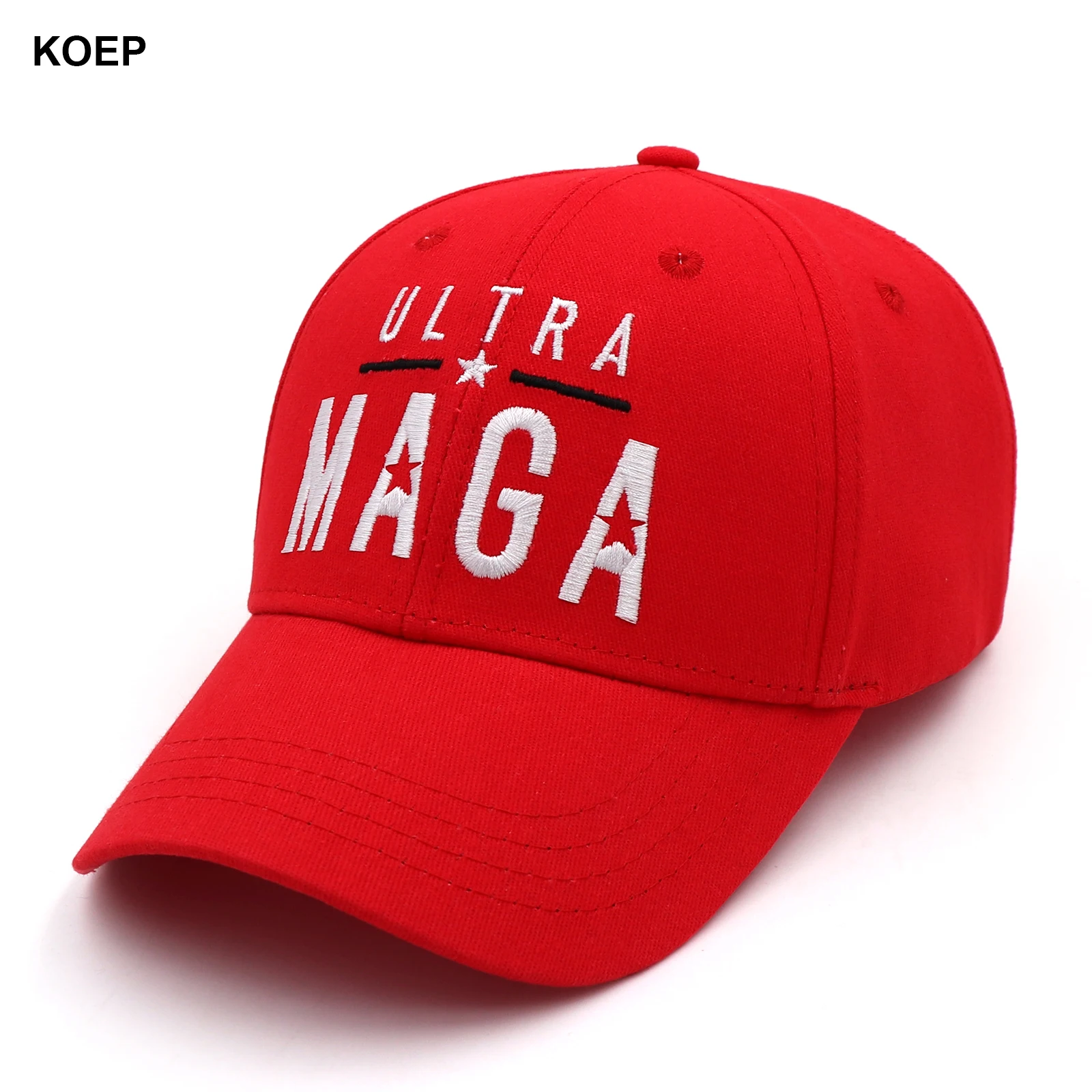 KOEP New Donald Trump 2024 Red Baseball Caps ULTRA MAGA STARS Snapback President Hat Embroidery Wholesale Drop Shipping Hats