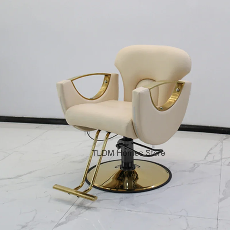 Comfortable White Barber Chairs Beauty Hairdressing Cosmetic Makeup Barber Chairs Stylist Silla Barberia Luxury Furniture