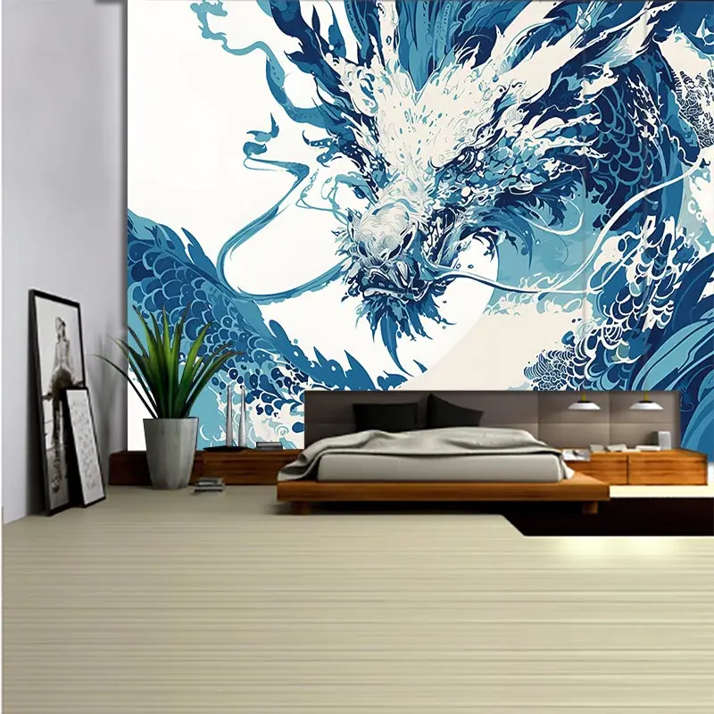 Painting Dragon Tapestry For Wall Art Home House  Bedroom  Decor Modern Style   Hanging Home Decration Animal