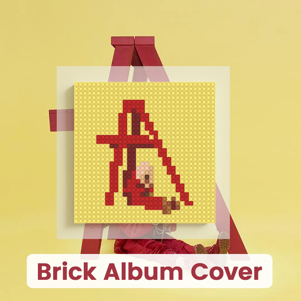 

Billie Eilish Album Cover Poster Building Blocks Pixel Art Mosaic Brick Painting Wall Home Living Room Bedroom Decoration Gift