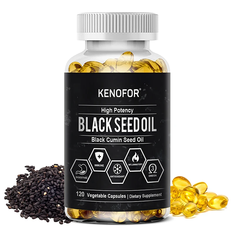 Black Seed Oil Capsules - Cold Pressed Organic Black Cumin Seed Oil for Immune System, Digestion, Skin, Hair, Heart Health