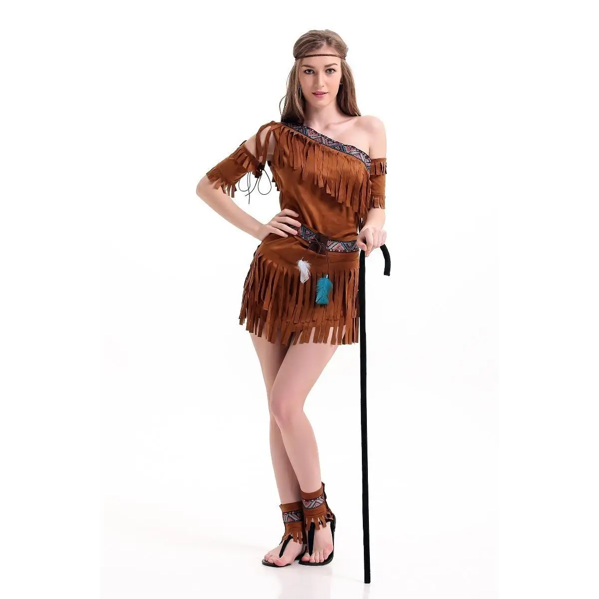 

Halloween Indian Original Forest Wildman Dress Role-playing Costume Women's Ethnic Stage Performance Clothing Indigenous