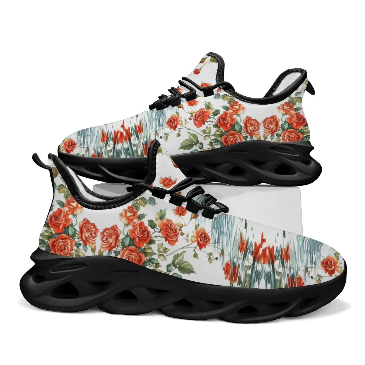 

Dark Style High-quality New Round Head Flying Woven Lightweight Lace-up Soft Sole Casual Sports Shoes Halloween Pumpkin