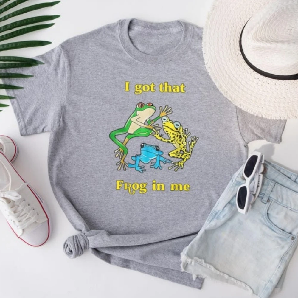 나에게는 개구리가 들어있었어 재미있는 여성용 티셔츠 남녀공용 동물 애호가와 유머 애호가에게 완벽한 창의적 스타일