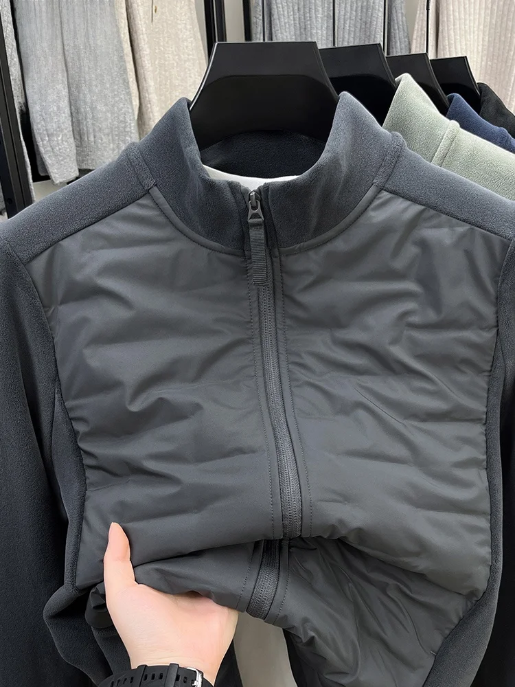 

Мужская пуховая куртка с воротником-стойкой, на флисовой подкладке, 90% пух, для активного отдыха, морозостойкая, теплая, городская мода, утолщенная, на молнии