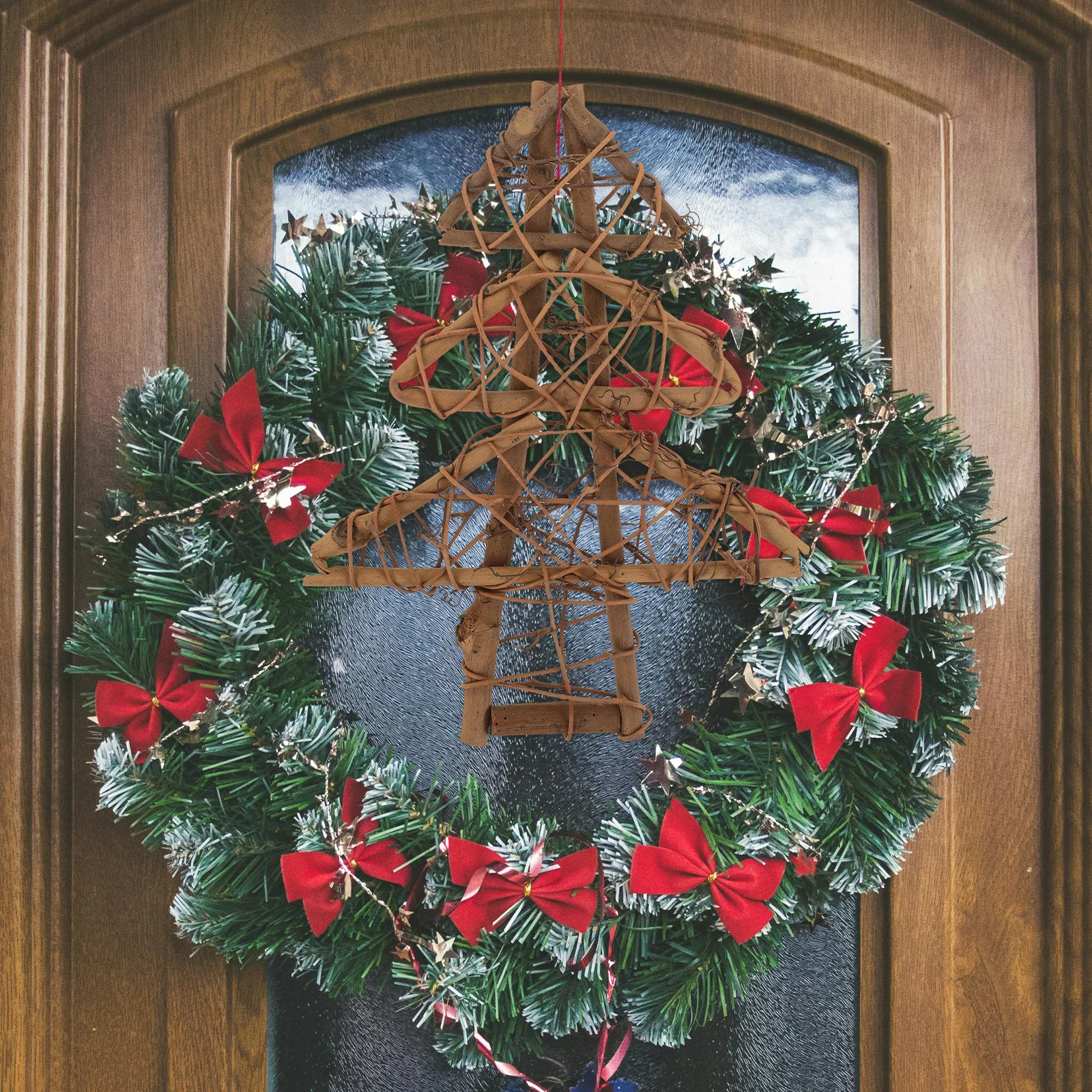 

Christmas Tree Frame Natural Rattan For Diy Christmas Crafts Wedding Party Home Decor Small Frame Vine Garland Rattan Wreaths