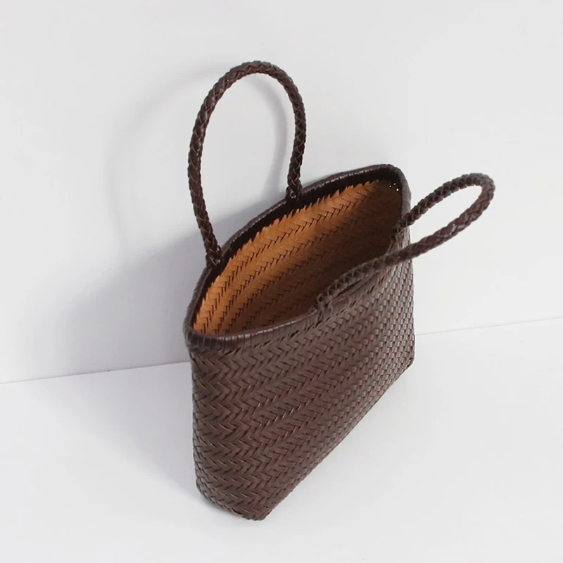 حقائب حقيقية من الجلد المنسوجة من الجلد للنساء حقائب مصممة فاخرة ومحافظ 2025 جديدة في مقبض أعلى من جلد البقر مع حقيبة كتف إبط داخلية الجيب الداخلي جودة عالية ًالشحن مجانا وصول الشحن السريع #6