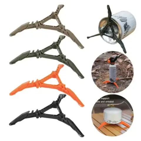 나일론 가스 용기 스탠드 접이식 야외 가스 탱크 브래킷 캠핑 스토브 병 스탠드 범용 삼각대 접이식 용기 스탠드