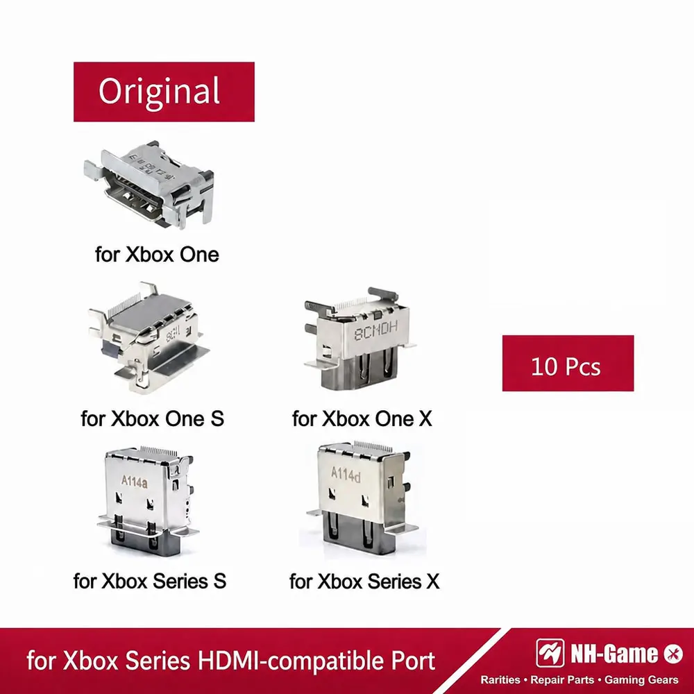10PCS HDMI-Compatible Port Replacement For Xbox Series X/S Console Socket Connector Jack Repair Parts For Xbox One Slim X