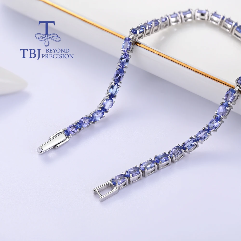 Gorgeous light luxury natural blue Tanzanite Bracelet Precious Gems S925 Silver fine jewelry for ladies Wedding & birthday gifts