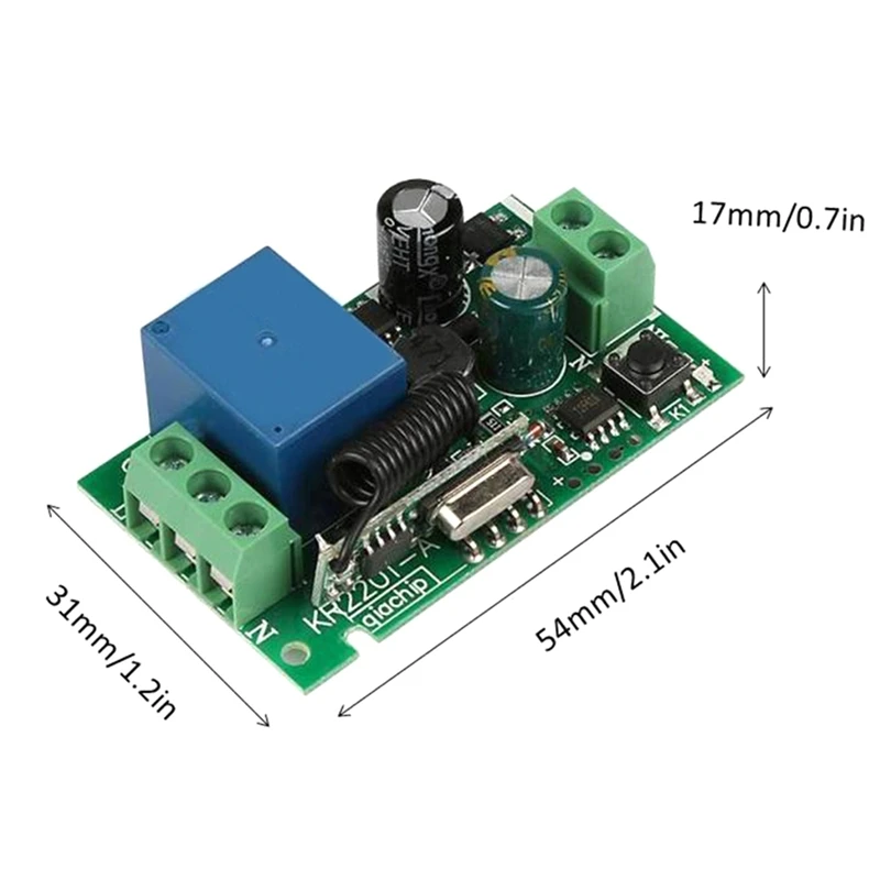 ワイヤレスリモコンスイッチ,オン/オフが簡単,110v,220v,10aリレー,範囲100m,433mhz