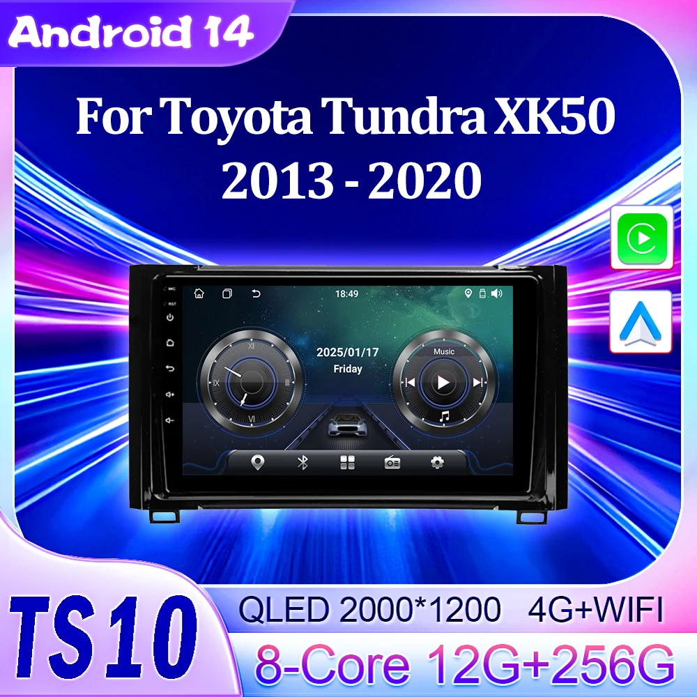 

2Din Android 14 Autoradio Car Radio Multimedia Player For Toyota Tundra XK50 2013 - 2020 Autoradio CarPlay Navigation GPS Wifi
