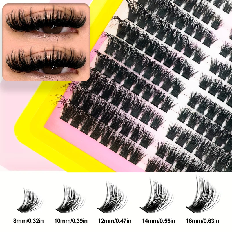 رموش صناعية فردية 80D D مجموعات رموش مجعدة مع ملاقط وغراء عين القطة عيون درامية رقيق، سميك للغاية مريح #4