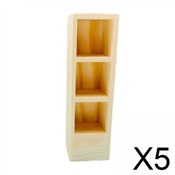 ミニチュアドールハウス本棚木製ディスプレイキャビネット3段素朴な家具棚リビングルームキッチン装飾用