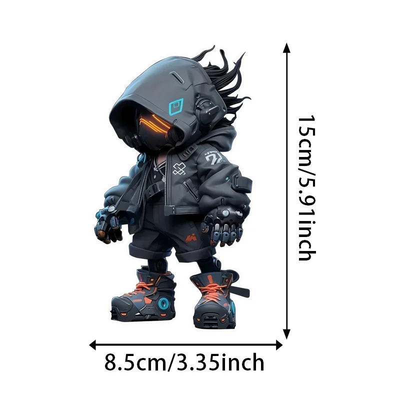 8.5x15cm Fully Armed Anime Boy Car Stickers Cool Waterproof Vinyl Decals for Rear Windshield Truck Laptop Cars