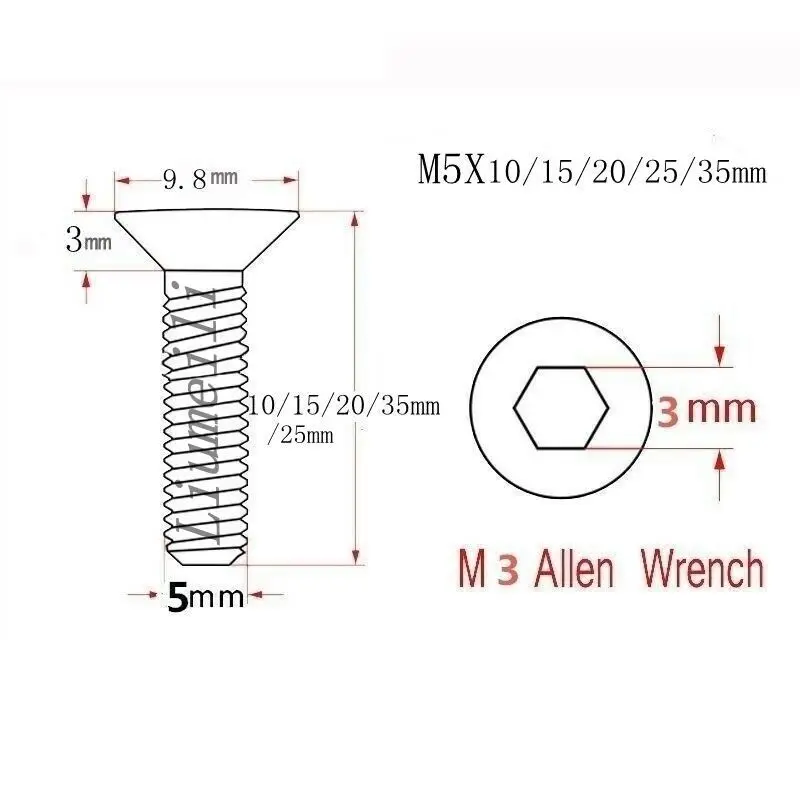 Liumeili tytanowa śruba Ti M4X10/15mm M5 M6x10 15 20 25 30 35 40mm klucz imbusowy płaski łeb stożkowy śruba z łbem