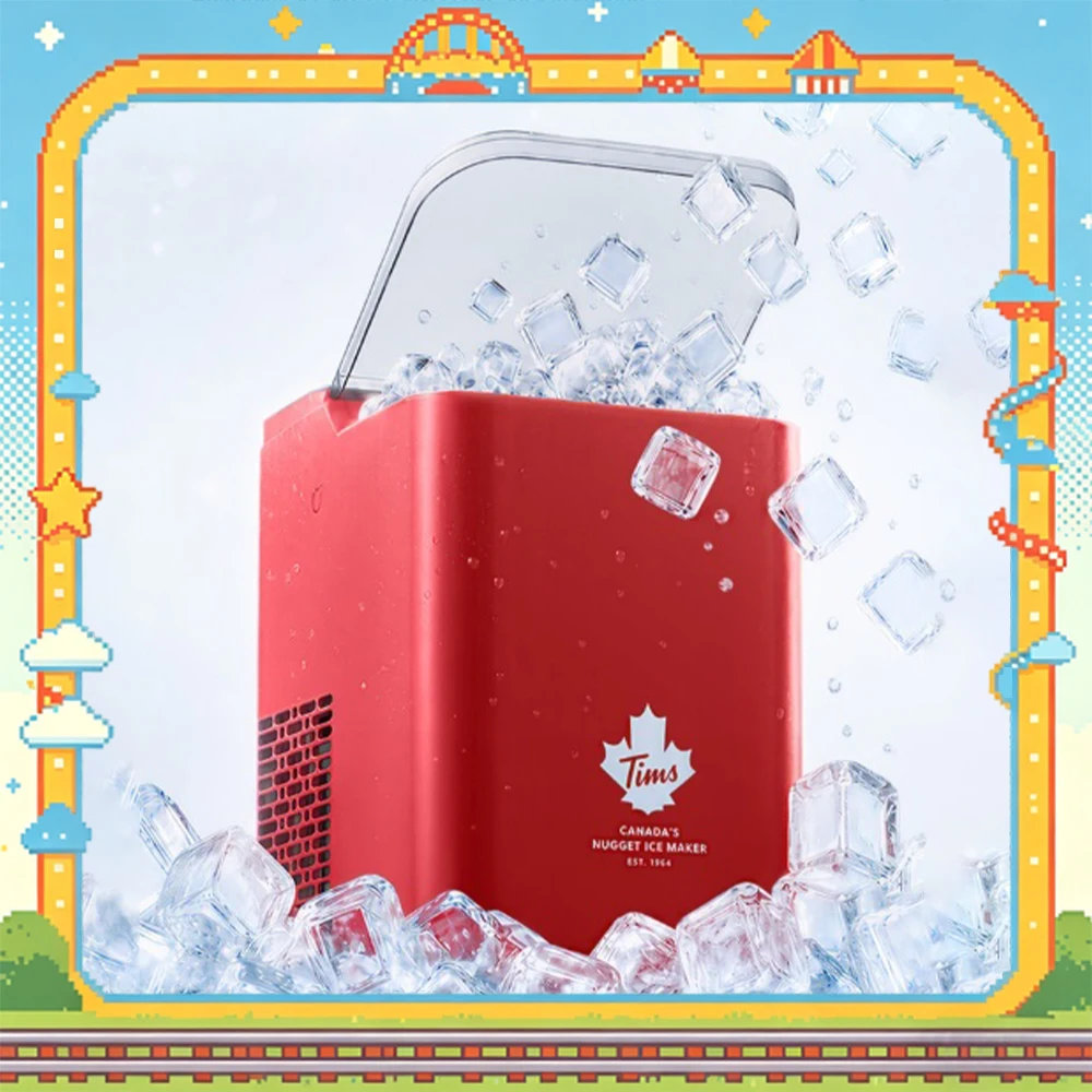 Máquina de Hielo Tim Hortons Z5 con Garantía a Largo Plazo, Sin Derretimiento de Hielo, Opciones Grandes y Pequeñas, Máquina de Hielo de Escritorio con Sensor Inteligente, Regalo
