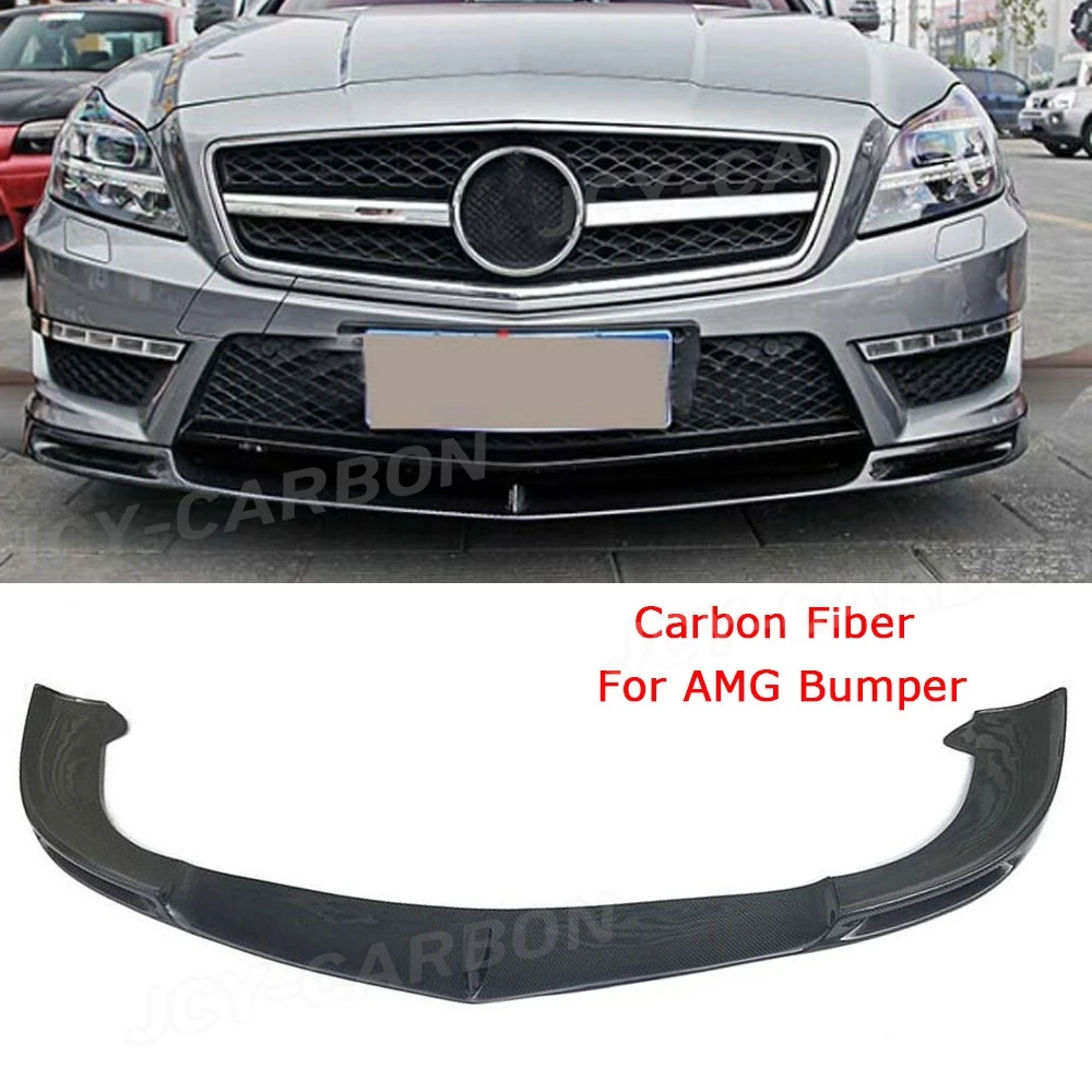 Carbon Fiber Car Front Lip Spoiler Splitters For Mercedez CLS Class W218 CLS300 CLS350 2012-2015 V Style