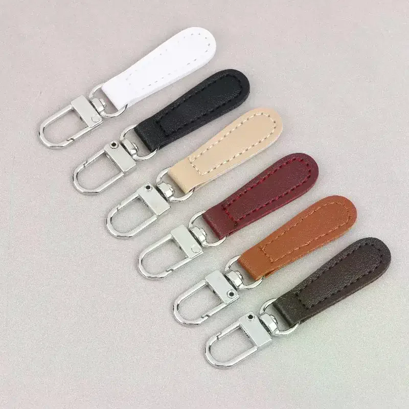 4pcs PU Leather Zipper Pull Replacement, Pull Zipper Tabs Fasteners For Bags Luggage Purses Backpacks