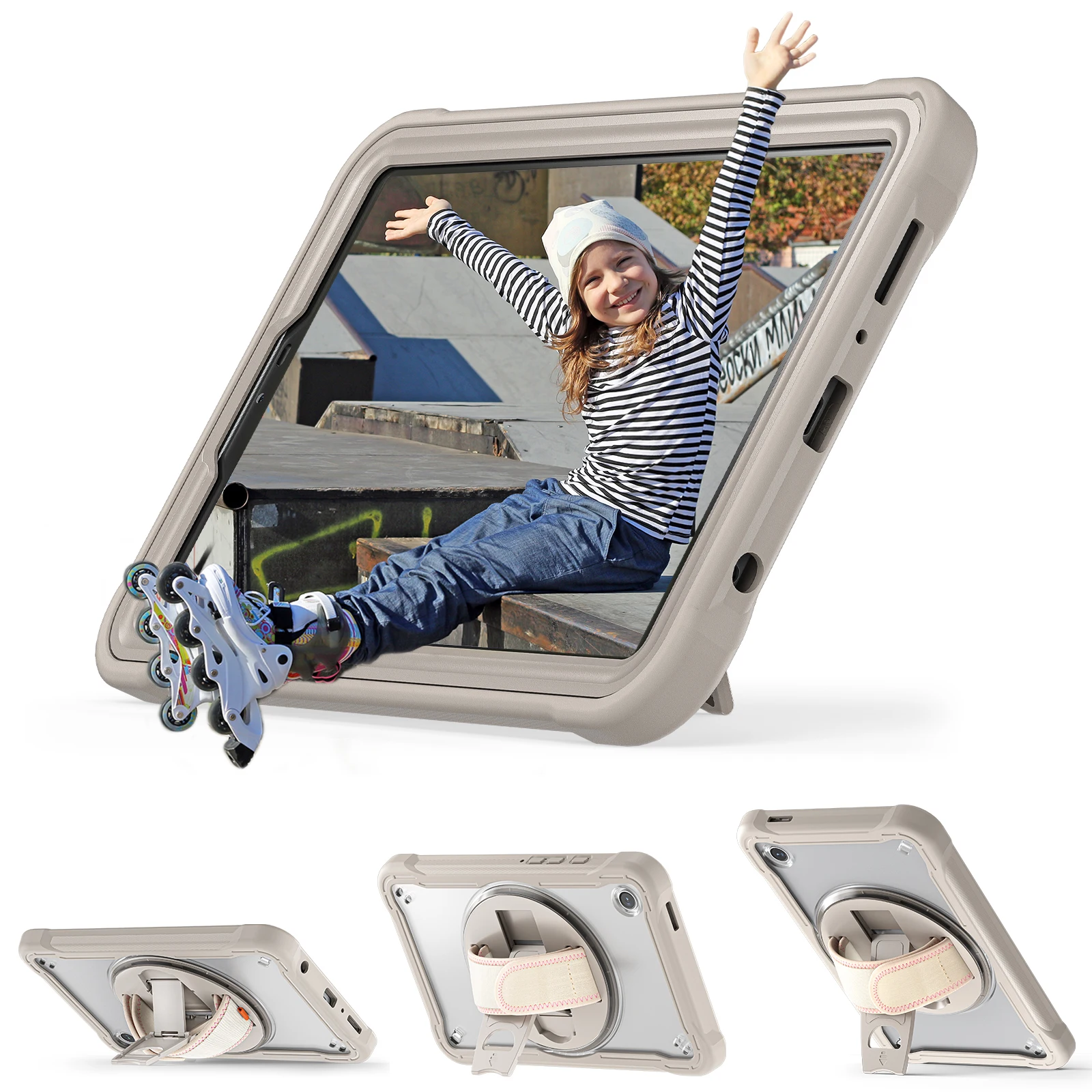 

Rotating Kickstand Case For Samsung Galaxy Tab A11 2025 SM-X133 X135 A9 2023 SM-X110 X115 X117 Hybrid Cover With Shoulder Strap