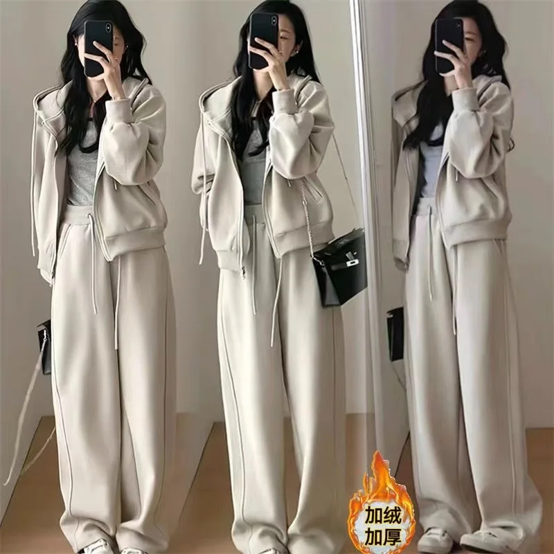 

Sportswear Set Women's Autumn/Winter Top Loose and Fashionable Western Style Long Sleeve Long Pants Two Piece Set