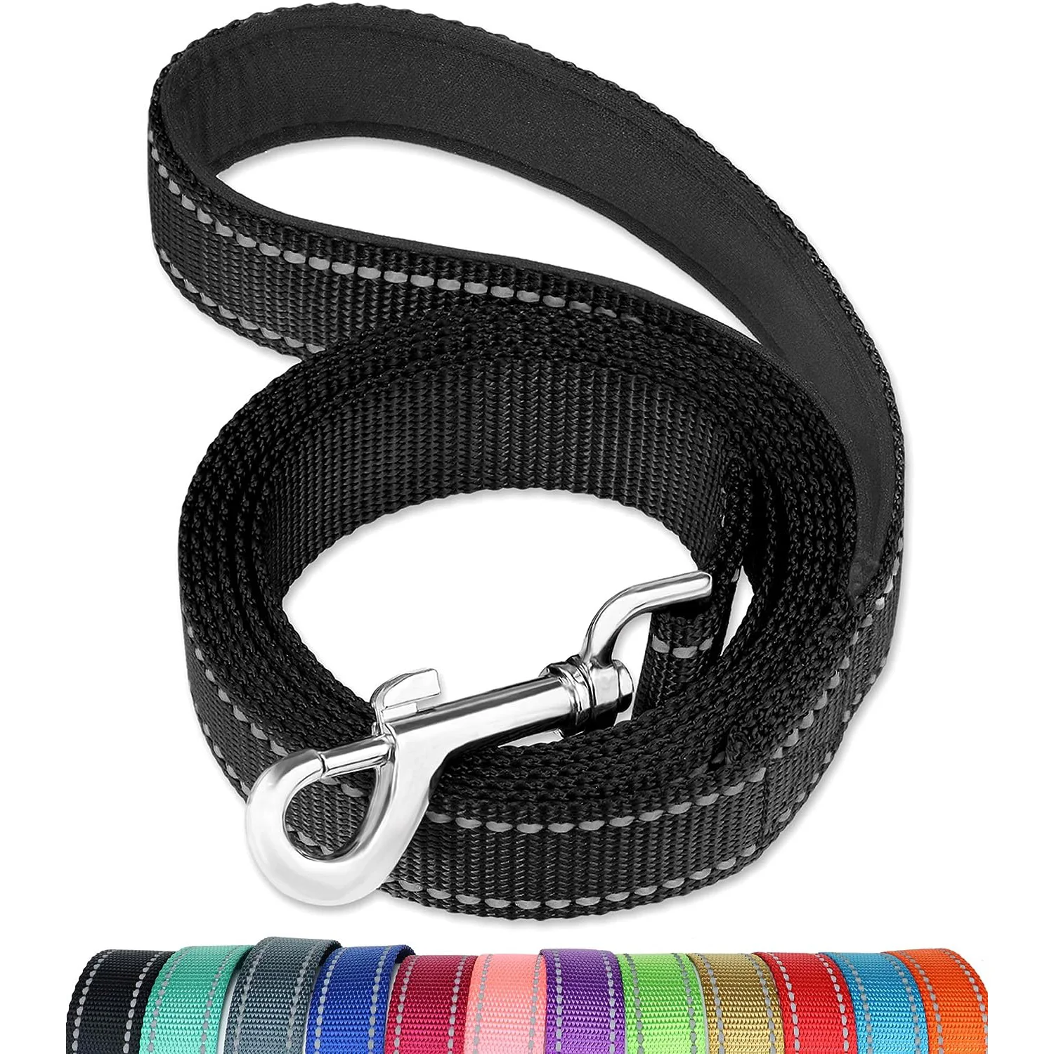 Correa reflectante para perro, mango acolchado suave para entrenamiento y caminar, Ideal para perros medianos y pequeños, alta visibilidad