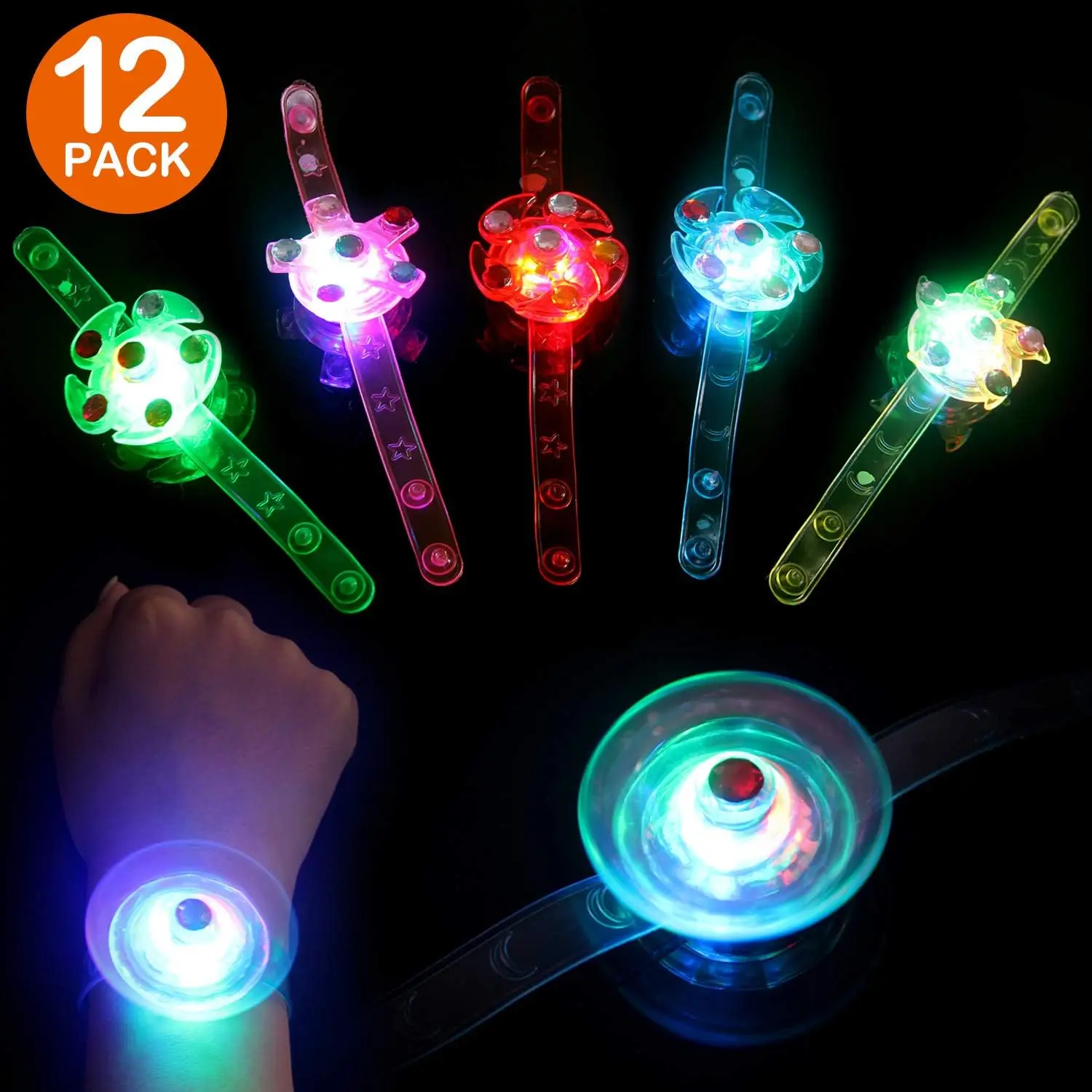 LED Fidget Light up Armband Speelgoed Glow in The Dark Polsband met Tol Fidget voor Jongens Meisjes Verjaardagsfeestje Nieuwjaarscadeau