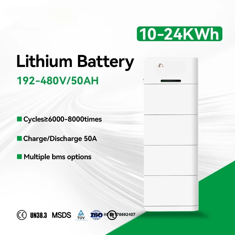 High Efficiency  Lifepo4 Battery Solar Storage BESS 10kWh 15kWh 20kWh Lithium Ion Battery Residential Stacked Battery