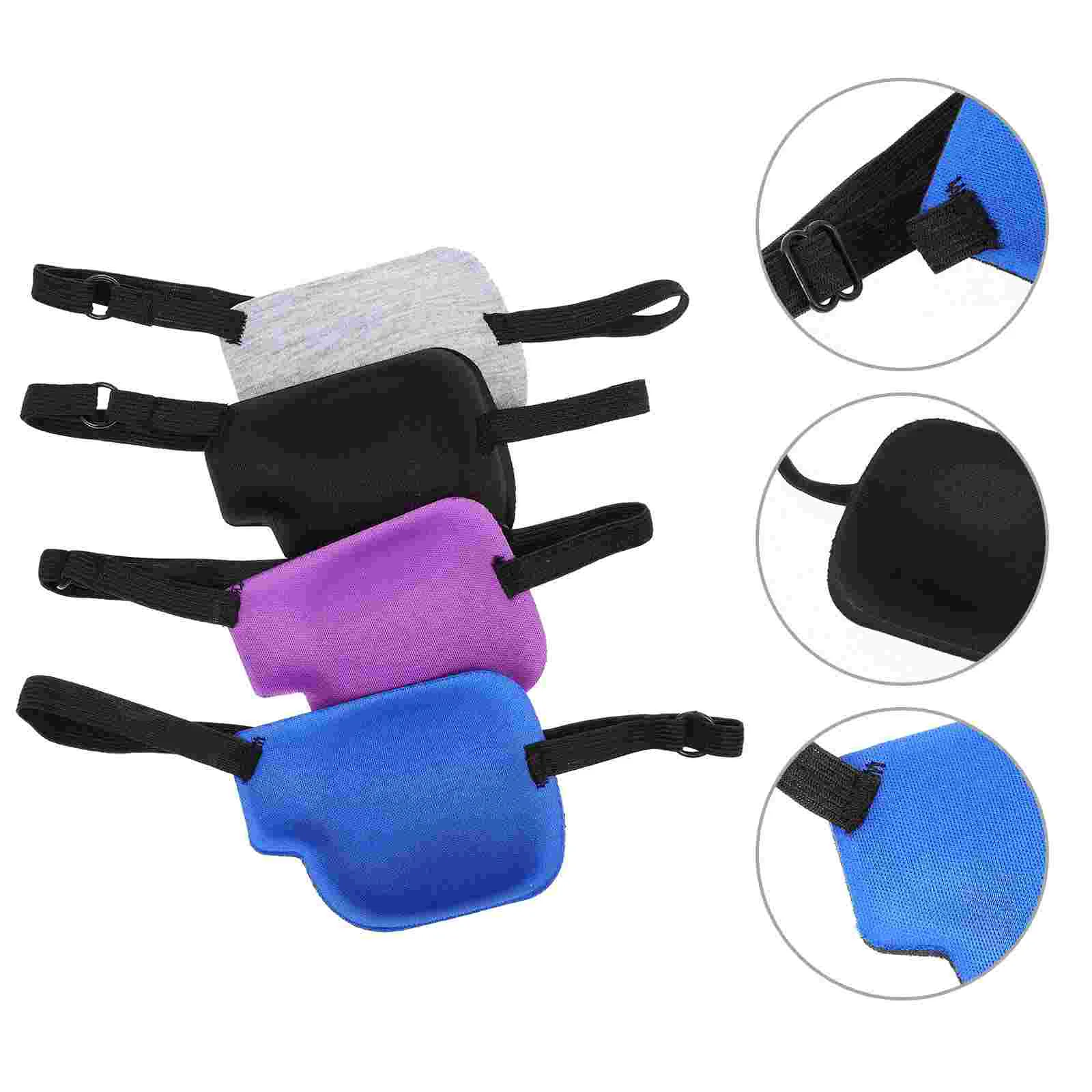 4 Pcs Amblyopia Eye Glasses Adjustable Protector 3D Cover Lazy Mask Pirate Patch Polyester Single Child Covers