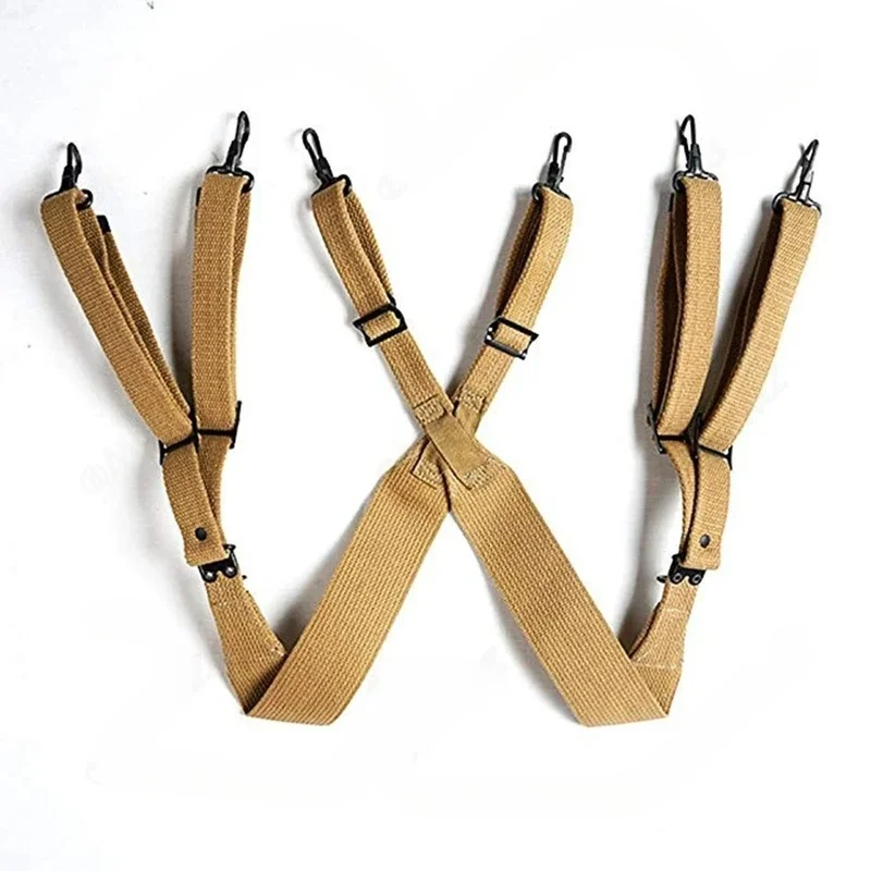 WWII US M1936 X-Type Field Suspenders Replica Restored Weaving Details Sturdy Load Bearing Military Collection