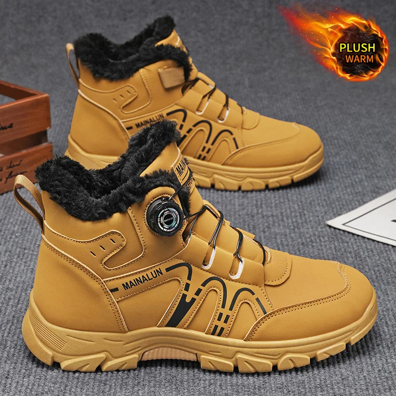 Men's snow boots, suitable for winter wear, comfortable inside, warm and easy to wear, simple style, fashionable men's shoes