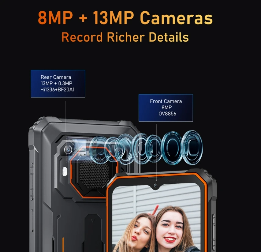 Blackview BV6200 PRO, 4G Waterpoof Rugged Phone 6.56 inches, 6GB RAM, 128GB ROM 13000mAh Battery 8MP+13MP Camera Smart Phone