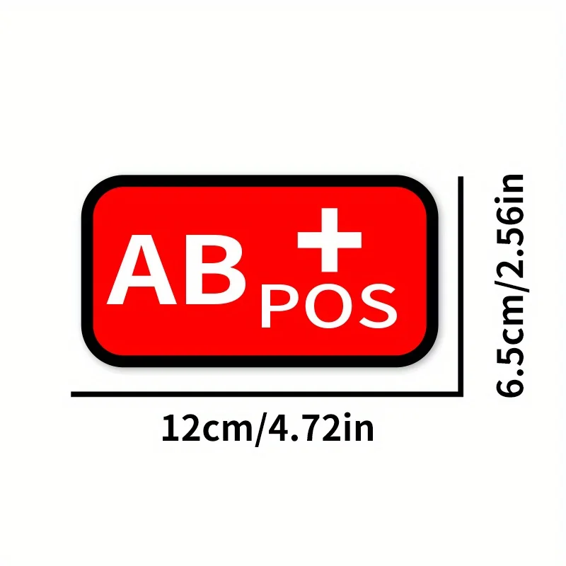 الأحمر ABO نوع الدم شعار دراجة مقاوم للماء ملصقات ذاتية اللصق مقاومة للشمس للدراجات النارية لوحة جانبية خزان الوقود الصفر #2