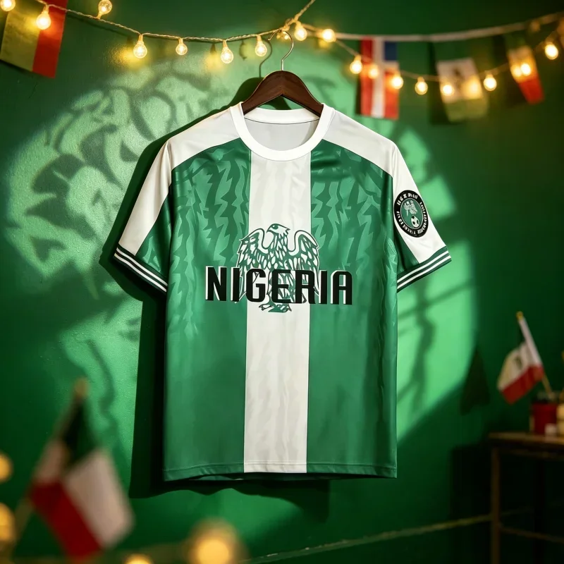 2026 Nigeria Style Fan Uniform 3D Printed T-shirt Street Top T-shirt Quick Drying Breathable Parent-child Casual Sports Outfit