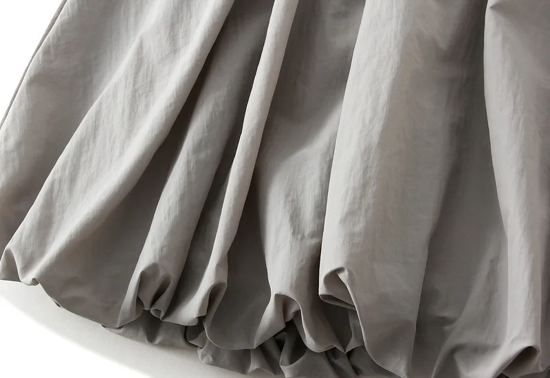 Women's Balloon Long Skirts Street Style Solid High Elastic Waist Flowy Loose Cargo Skirts for Grunge Aesthetic Women Clothes
