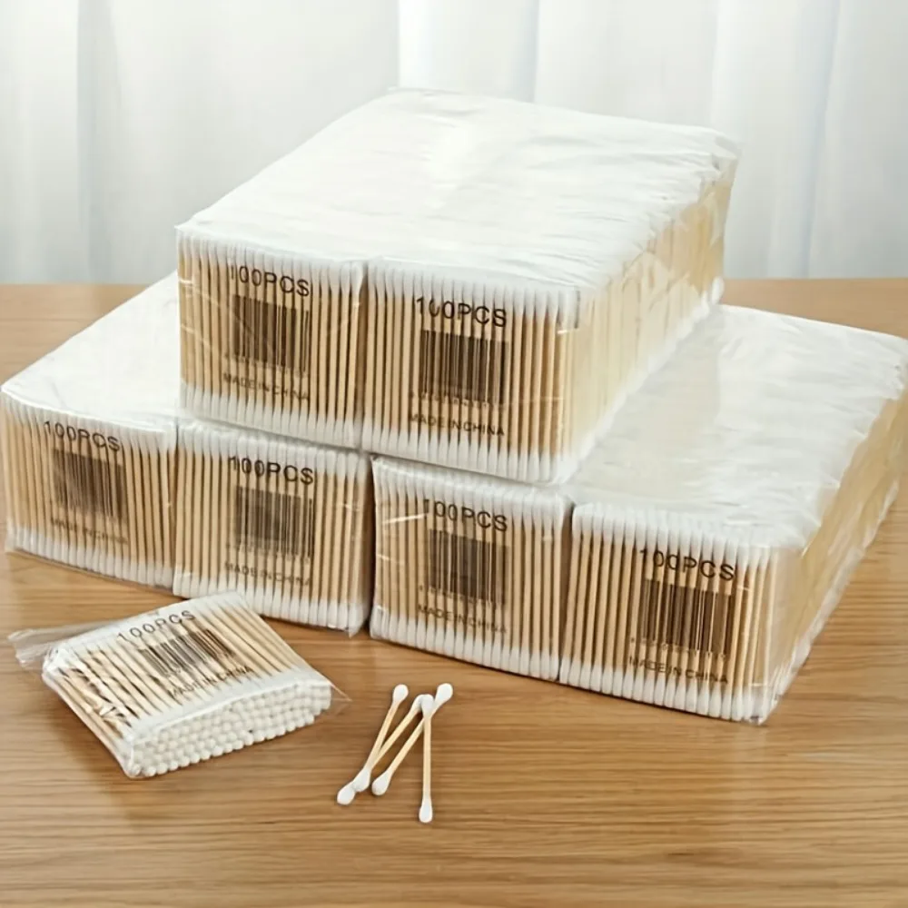 100/300/500 /800Pcs Bamboo Cotton Swabs Double Head Micro Sticks Baby Cotton Swabs Natural Material Cleaning Removing Tools