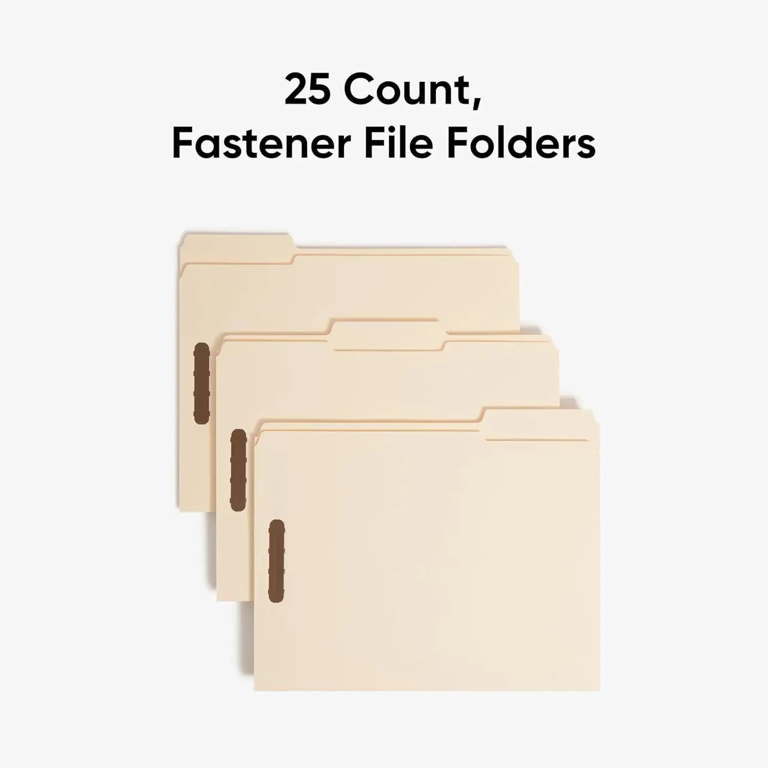 Smead Fastener File Folder, 2 Fasteners, Reinforced 1/3-Cut Tab, Letter Size, Manila, 50 per Box (14537)