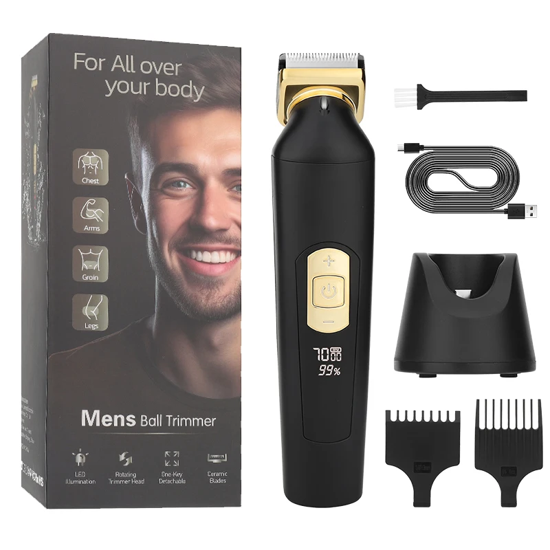 4D 360 Professional Waterproof Skin Trimmer Best Hair Men Body Groomer Rechargeable Portable Underarm Hair Trimmer