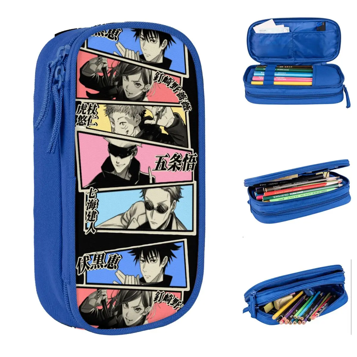 Jujutsu Kaisen Pencil Case Lovely Gojo Satoru Sorcery Fight Pen Holder Bags Student Large Storage School Supplies Pencilcases