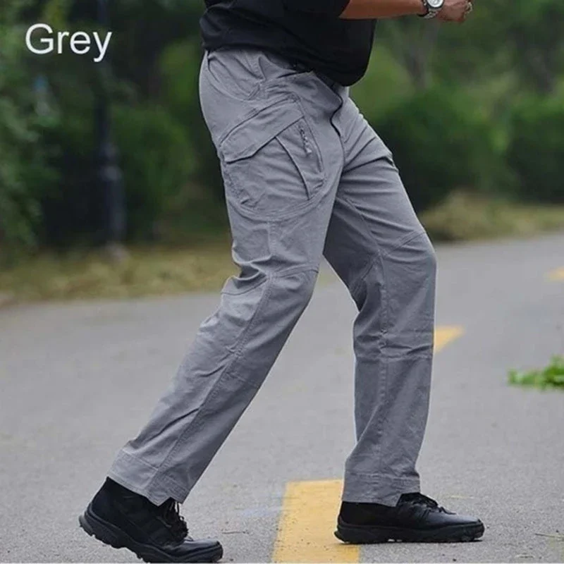 Plus Size 6XL City Casual Cargo Trousers Men Outdoor Sports Pants Multi Pockets Elastic Tactical Pant Waterproof Men's Clothing