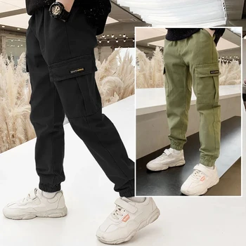 2025 New Spring Autumn Boys Pants Casual Long Style Trousers For Kids 3- 12 Years Old Teenage Children Sport Outdoor Pants 6