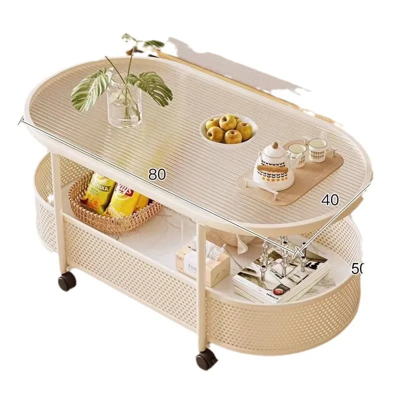 

Передвижной журнальный столик для гостиной, приставной столик для дивана в малогабаритную квартиру, новая лежанка-переноска для кошек и собак в кремовом стиле, тележка-органайзер для хранения