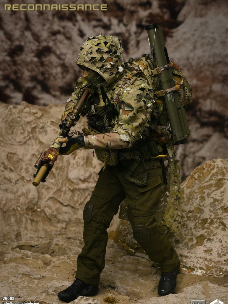 Figura de Ação Masculino das Forças Especiais, Modelo Soldado Militar, Acessório Mini Arma, Fácil e Simples, ES 26063, 1:6, 12 ", 12"